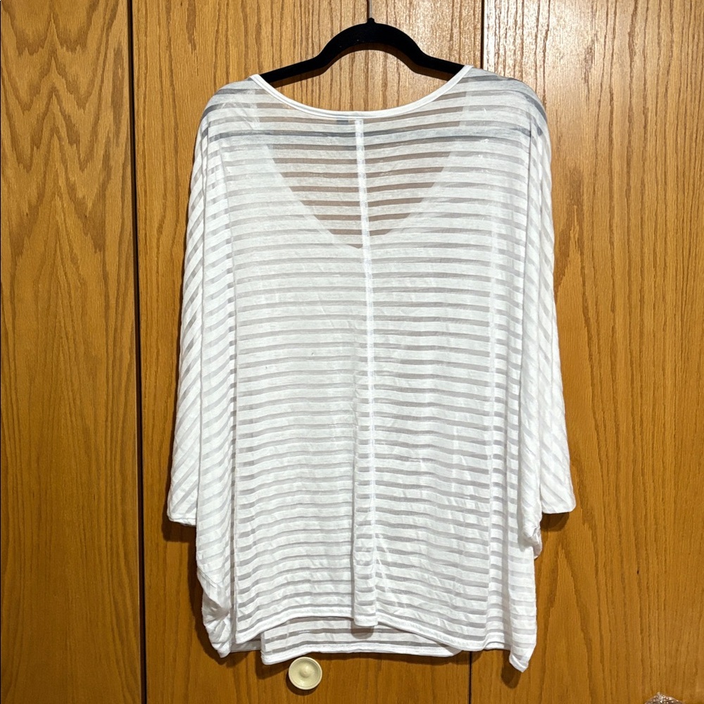 Lane Bryant sheer striped dolman sleeve top - Picture 6 of 8